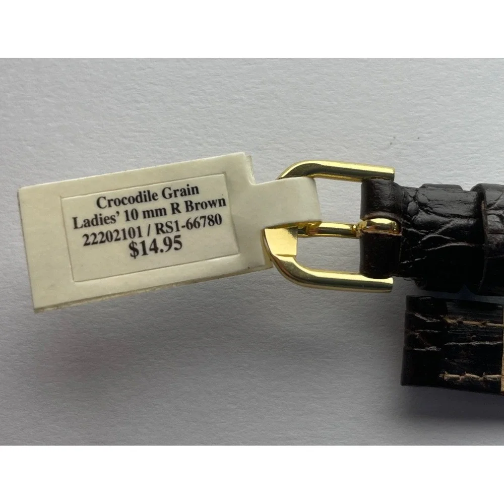 Stuller 10mm‎ Brown Crocodile Grain Watch Band